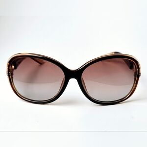 Feisedy Brown Oversized Sunglasses Gradient Lens Glam Frame